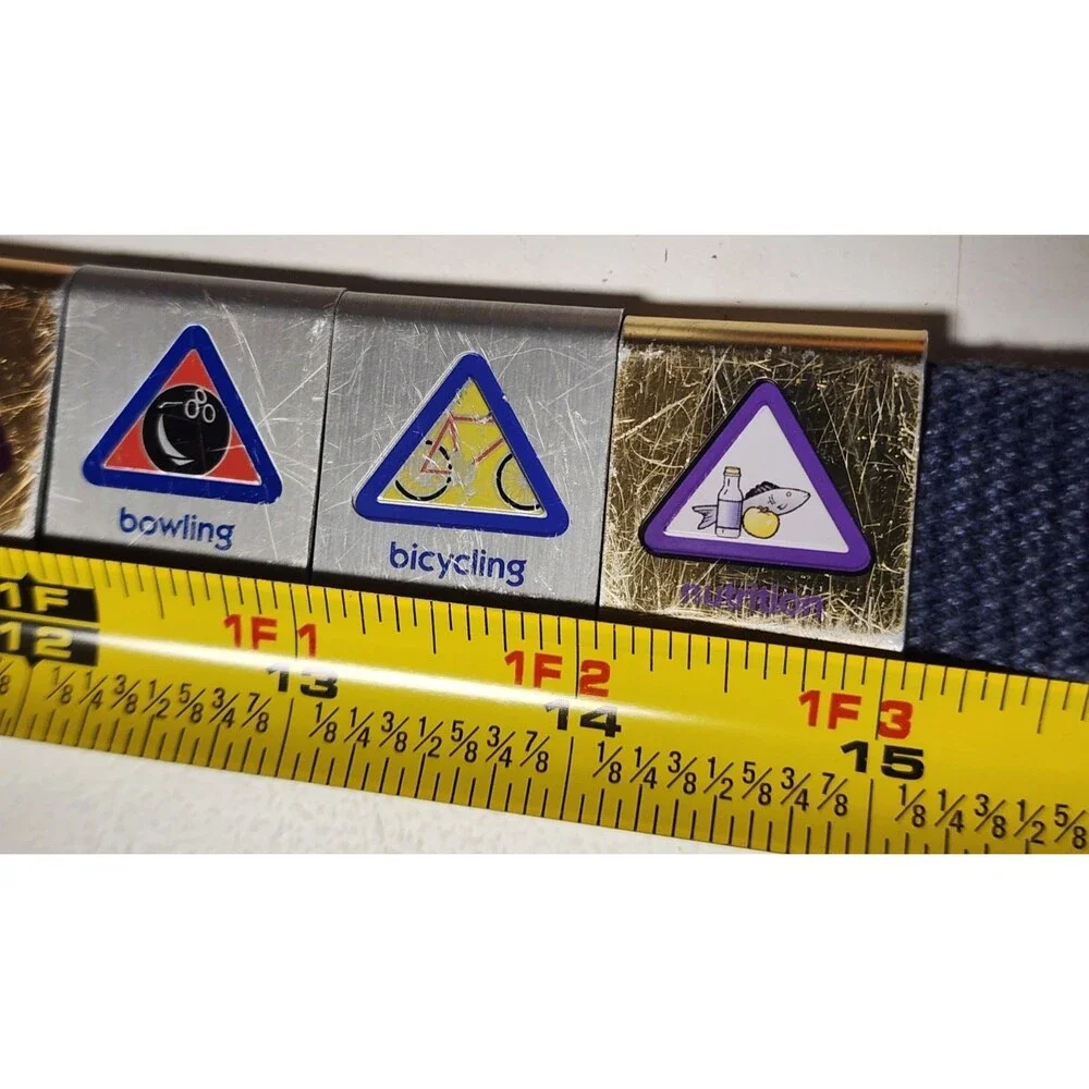 Boy Scouts of America Cub Blue Web Belt Gray Wolf Buckle Metal Sliding Badges